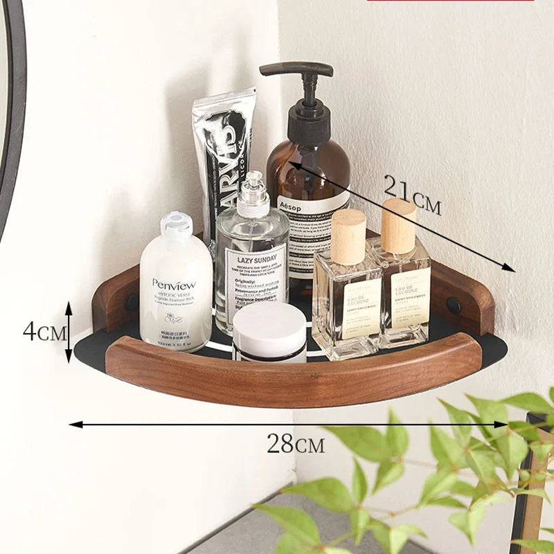 étagères murales bois modernes clips noir téléphone serviettes cosmétiques salle bain góc treo đồ