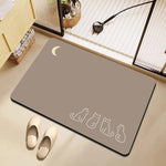 tapis salle bain gris moderne motif chat chien coeur lunaire absorbant antidérapant doux