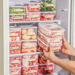 boîtes conservation alimentaires transparentes modernes poignées étiquettes fruits légumes viandes