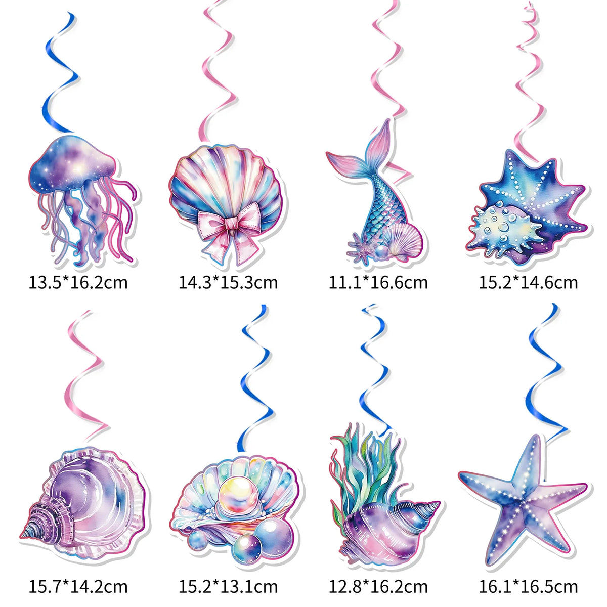 décoration fête anniversaire sirènes coquillages méduses étoiles mer bannières adhésives thème sous marin
