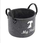 panier rangement animal feutre chien my stuff gris noir balles corde minimaliste rustic