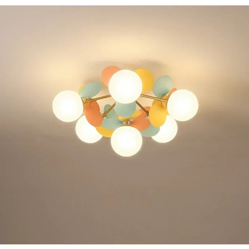 lampe moderne boules colorées blanc vert orange jaune bleu neutre warm cold led 6000k