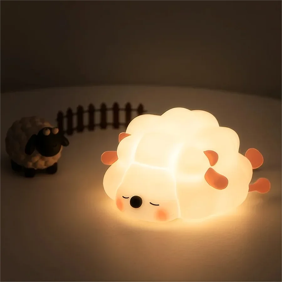 veilleuse table animaux silicone rechargeable mignon lapin panda citrouille