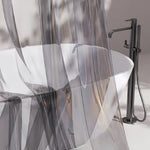 rideau douche moderne gris transparent polyester froufrous plis verticaux respectueux environnement 180x200cm