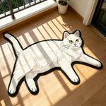 tapis sol antidérapant imperméable chats imprimé noir blanc gris animaux couloir exercice adultes