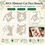 stencils peinture motifs chats artisanal modernes adhésifs beige clair diy murs projets
