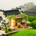 décoration miniature maison asiatique végétation artificielle figurines traditionnelles LED éclairageextérieur jardin tdaH