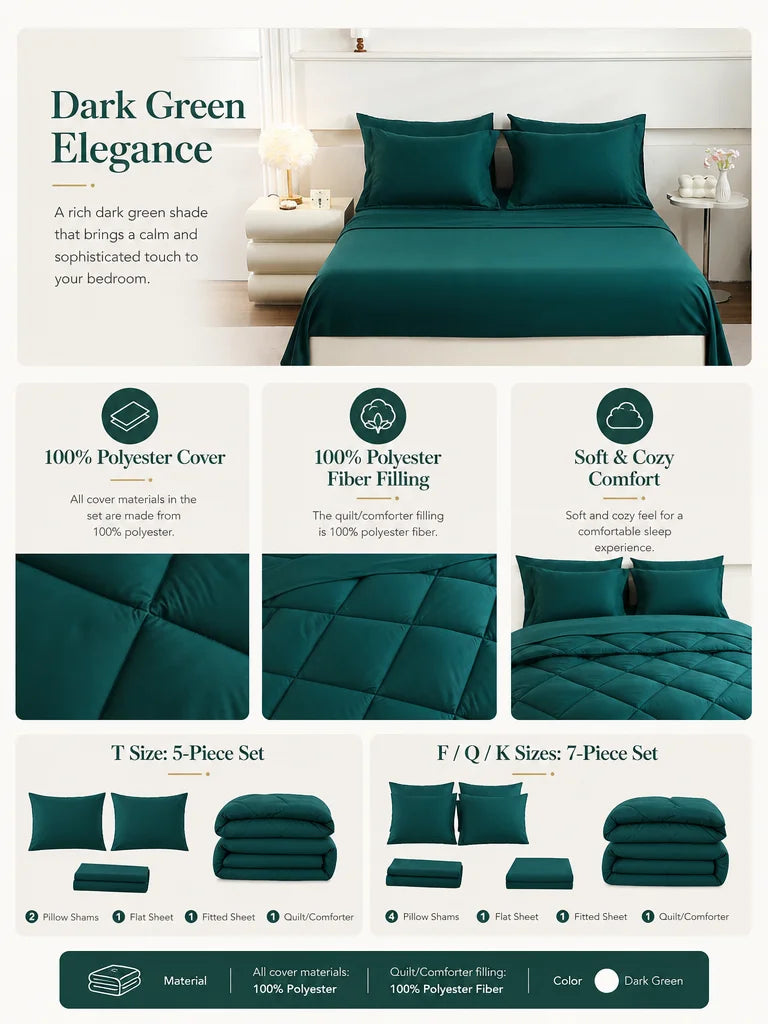 ensemble literie vert foncé texture quadrillée moderne housses oreiller drap plat housse couette elasticées