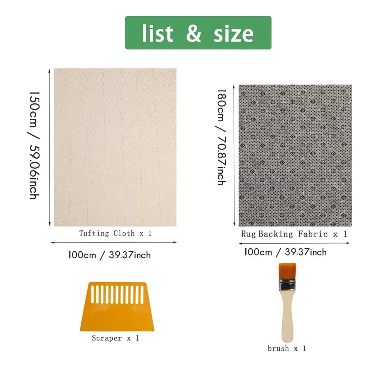 tissu tufting kit artisanal diy tapis coussins motifs linéaires duveté tissu fond pinceau gratter