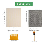 tissu tufting kit artisanal diy tapis coussins motifs linéaires duveté tissu fond pinceau gratter