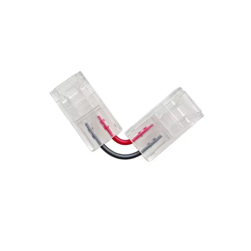 connecteur led angle bande lumineuse 5050 rgb cct broches 8mm 10mm transparent
