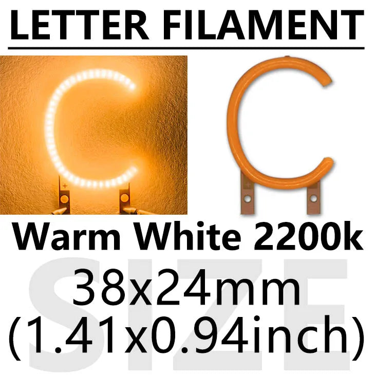 lettres lumineuses orange modernes minimalistes décoration noël fêtes 2200k LED warm white