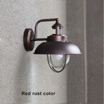 lampe murale vintage verre bulle transparent noir rouge rouille ampo E27