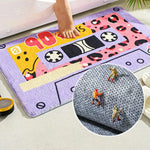 tapis sol rétro motif cassette audio décor maison moderne antidérapant entrée salle bain