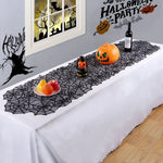 chemin table halloween noir toile araignee araignees etoiles gothique decoration table fête halloween