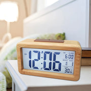 Réveil numérique en bois avec rétroéclairage intelligent pour chambre et bureau - Décoration moderne