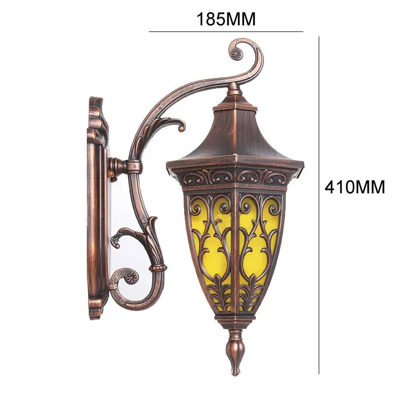 lampe murale classique vintage ornements floraux bronze jaune fixée mur vis douille chambre cuisine