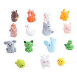 miniatures animaux cartoon blanc rose vert jaune gris bleu marron