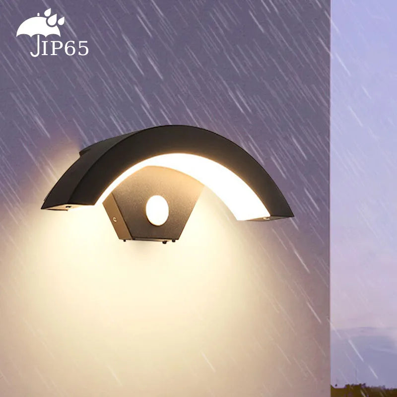 lampe murale extérieure moderne noire ip65 led 24w éclairage jardin couloir porte