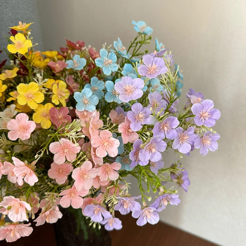 bouquet fleurs artificielles mariage pot bois rustique décoration intérieure fleurs roses jaunes blanches