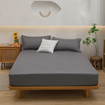 drap plat uni gris élastique lit adulte qualité moderne linge lit polyester 120x200x25cm