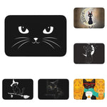Paillasson chat noir personnalisé antidérapant pour entrée