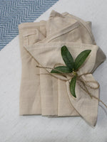 serviettes table réutilisables coton lin 40x40cm classique beige vert jaune blanc rose fleurs séchées