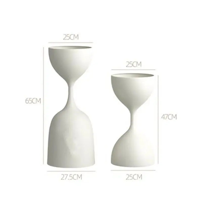 vase moderne métal gris blanc plante artificielle décoration intérieure salon balcon