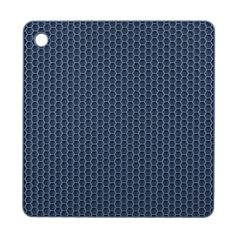tapis silicone nid d'abeille rond carré antidérapant bleu rose gris vert moderne cuisine