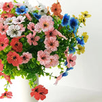 bouquet fleurs artificielles violettes roses intérieur décoration moderne minimalisteiaux mariage pendaison crémaillère