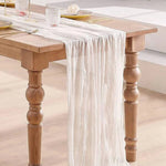 table cheminement plissé beige rustique opacité table manger decor anniversaire mariage lin