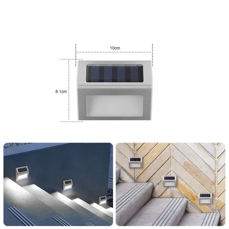 lampe murale solaire led argentée moderne étanche ip45 acier inoxydable panneau solaire contrôlable