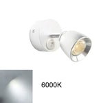 Spot mural moderne LED 12V blanc noir interrupteur rotatif 3000K 4000K 6000K
