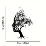 sculpture murale contemporaine silhouette visage noir abstraite métal fixations invisibles 30cmx21cm