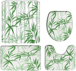 rideau douche polyester motif bambou naturel opacité tapis toilette beige clair vert clair 70x70cm