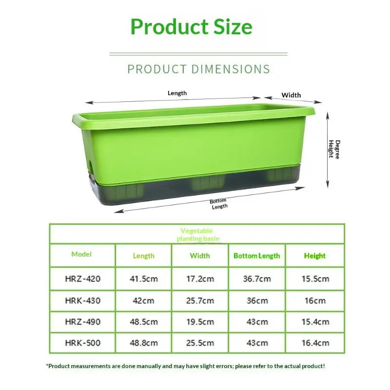 pot fleurs rectangulaire moderne vert blanc bleu drainage auto arrosant lisse pratique