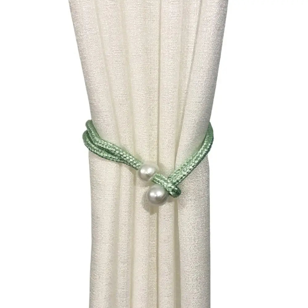 attache rideau tressées bohème couleur rose bleu gris jaune blanc ornement maison