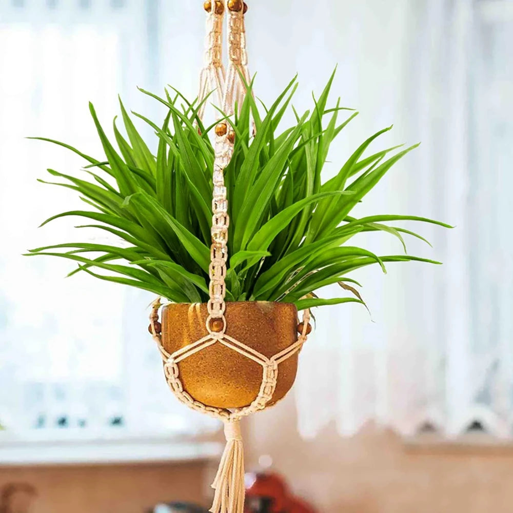 décoration extérieure plante artificielle herbe tropicale mural suspendue jardinière verte vase conique