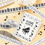 papier autocollant notes musicales blanc noir anniversaire mariage halloween scrapbooking cahier ciseaux stylos