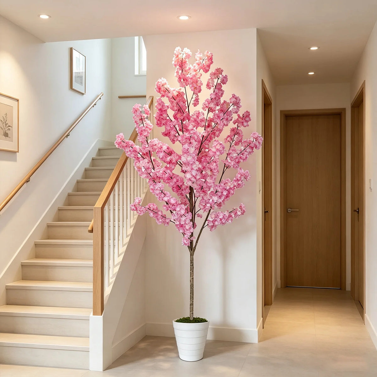 arbre artificiel fleurs cerisier rose moderne décoration intérieure extérieure mariage anniversaire living room shopDecoration
