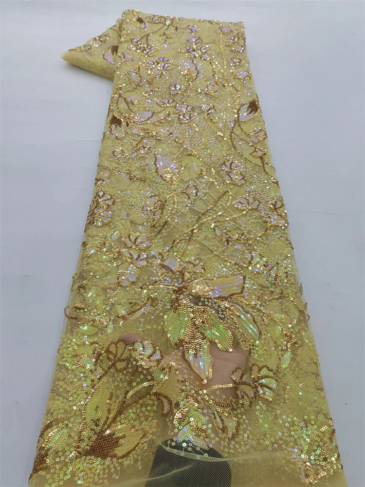tissu dentelle sequins violet bleu clair floral semi transparent mariage robe soirée