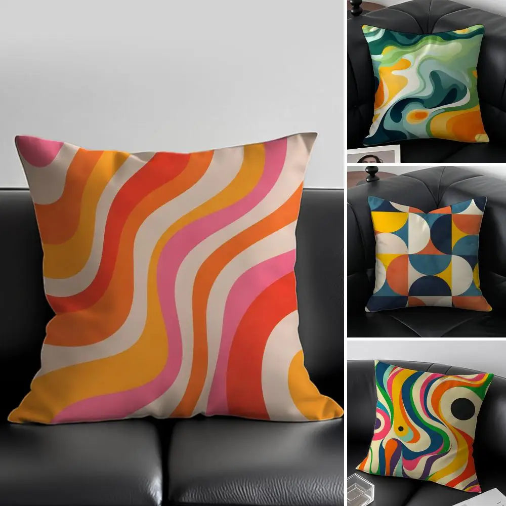 housse coussin motif géométrique polyester coton 35x35cm 40x40cm moderne chambre salon voiture