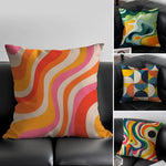 housse coussin motif géométrique polyester coton 35x35cm 40x40cm moderne chambre salon voiture