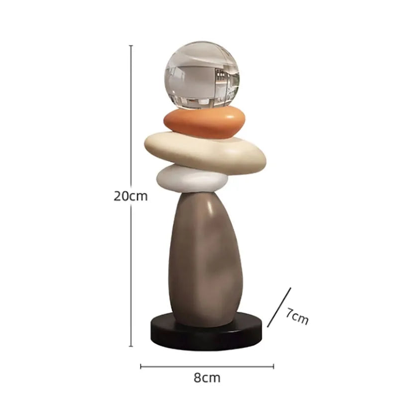 décoration moderne sculpture pierre polie sphère transparente naturelle table maison cadeau adulte