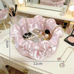 sac bijoux violet blanc moderne élégant satiné rangement bague chaîne réutilisable