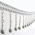 accessoires rideau dentelle goutte bleu clair doré gris élégant textile maison