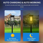 lampes solaires led étanches modernes noires transparentes jardin allée automatiquesurgence