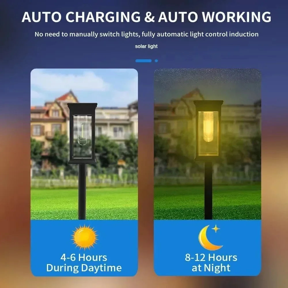 lampes solaires led étanches modernes noires transparentes jardin allée automatiquesurgence