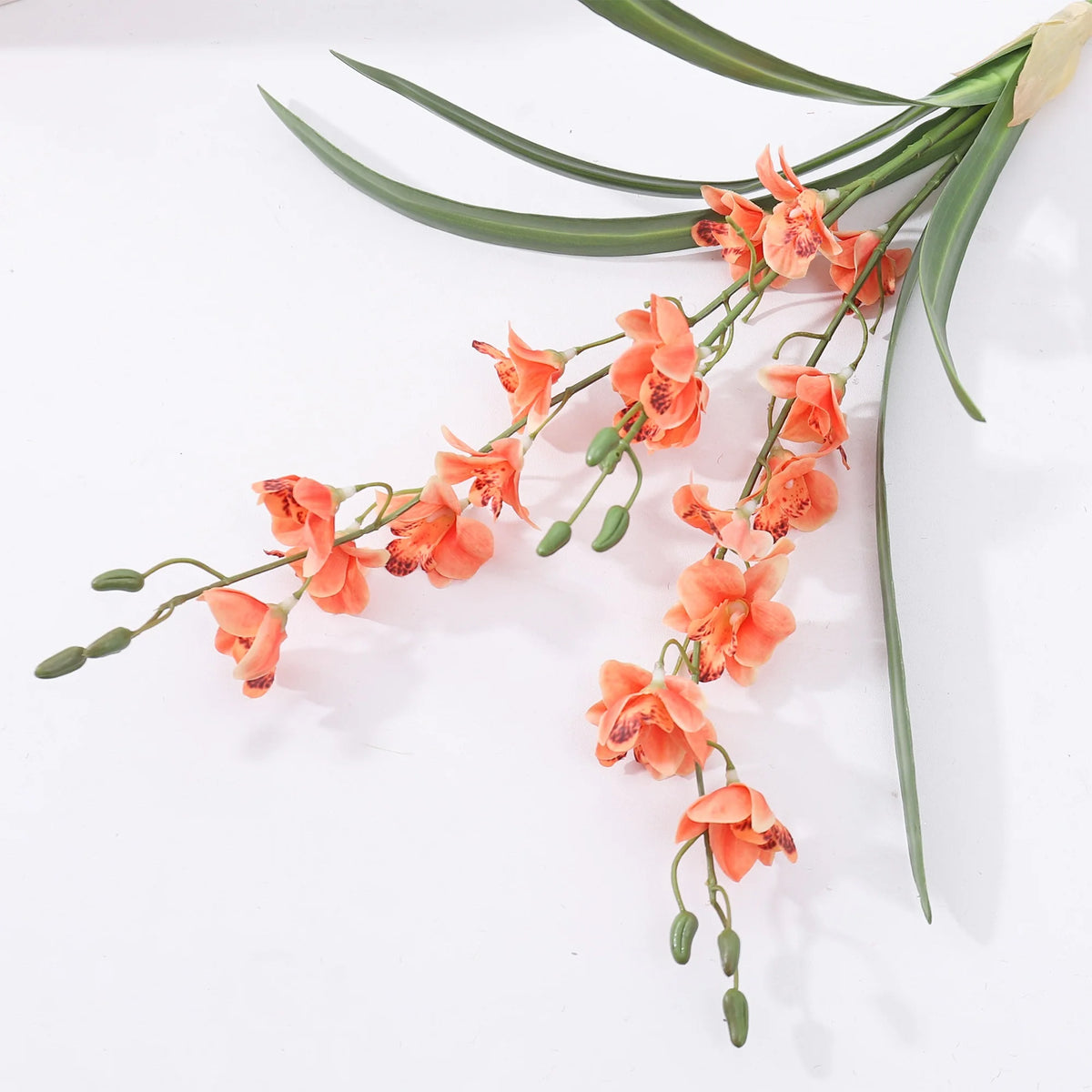 bouquet orchidées artificielles soie rose orange modernes intérieur décoration anniversaire mariage nouveau ano