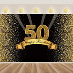 Bannière anniversaire 50 ans adulte homme fond doré